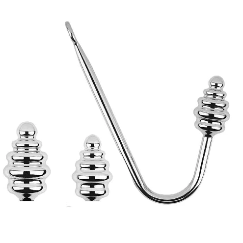 Anal Hooks Set GreatBenefit 8826 Anal Screw-in Hook Ribbed 0809